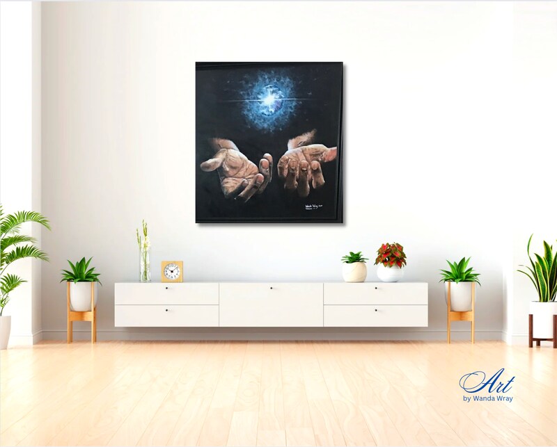 Let There be Light Art Original Custom Original Acrylic Painting Hand Painted from Photo with Certificate of Authenticity Art by Wanda Wra